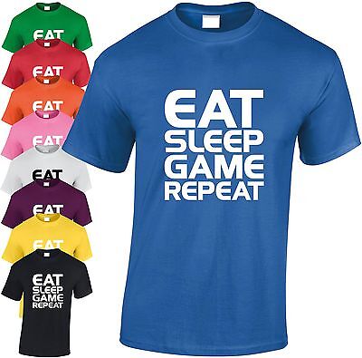 Eat Sleep Gioco Ripetere per Bambini T Shirt da Tee Teenager Console Natale Gift