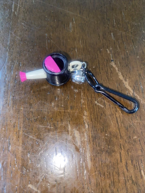 Vintage 1980s Plastic Bell Charm Black Fuchsia￼ Watering Can For 80s Necklace
