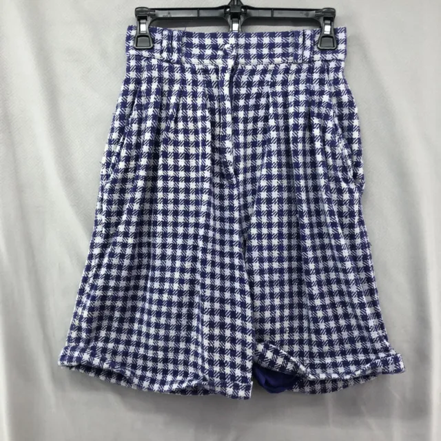 Vintage Ann May Blue White Shorts Size 8 Women