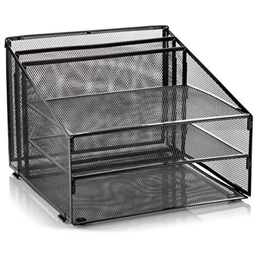 3-Tier Office Desk Organizer: Mesh Document & File Holder