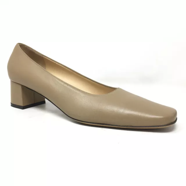 NEW Salvatore Ferragamo Boutique Pump Heels Shoes Womens Size 8.5 Beige Leather