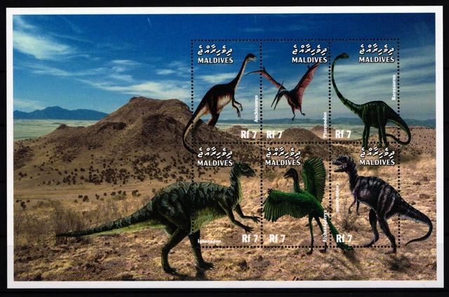 Malediven 3249-3254 postfrisch Kleibogen / Dinosaurier #JA211