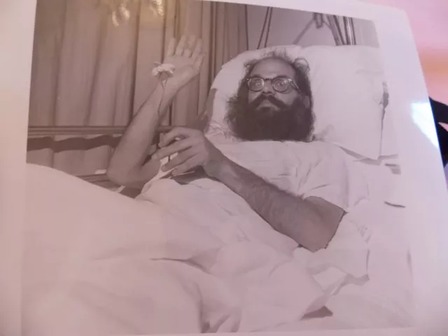 1960s Alan Ginsberg Hippie in Hospital NYC New York City Photo 8 x 10
