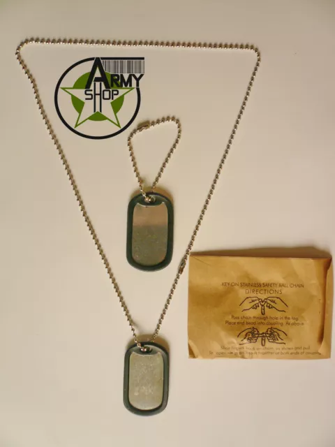 US Army Erkennungsmarke Dog Tags mit Silencer Dogtag Hundemarke BW Kette Tag