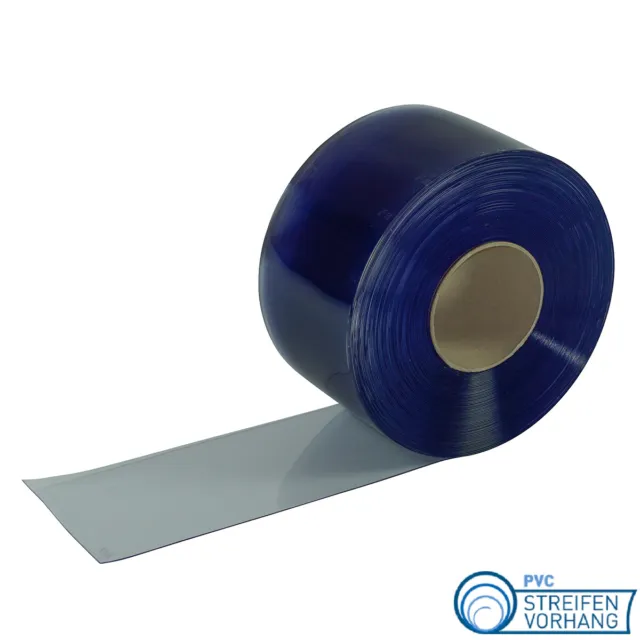 PVC Streifenvorhang PVC Lamellen  blau-transparent Meterware als Zuschnitt