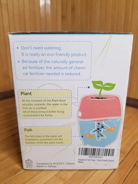 Aquaponic Fish Tank Aquarium for Betta Fish Water Garden Planter Top Lid Natural 3