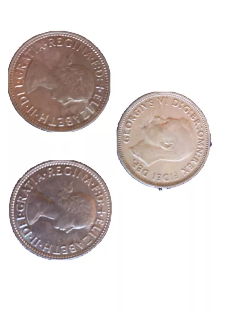 UK Half Penny Coins 1950 1954 1960