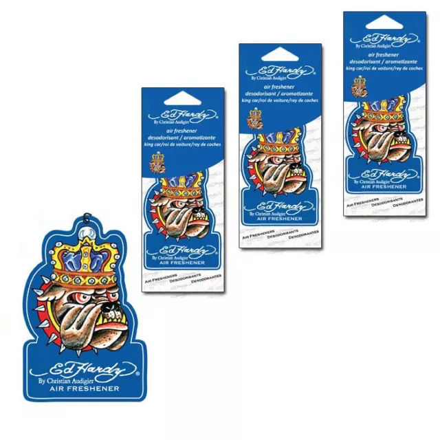 New 3pc Ed Hardy King Bulldog Air Freshener King Car Scent For Car House Office