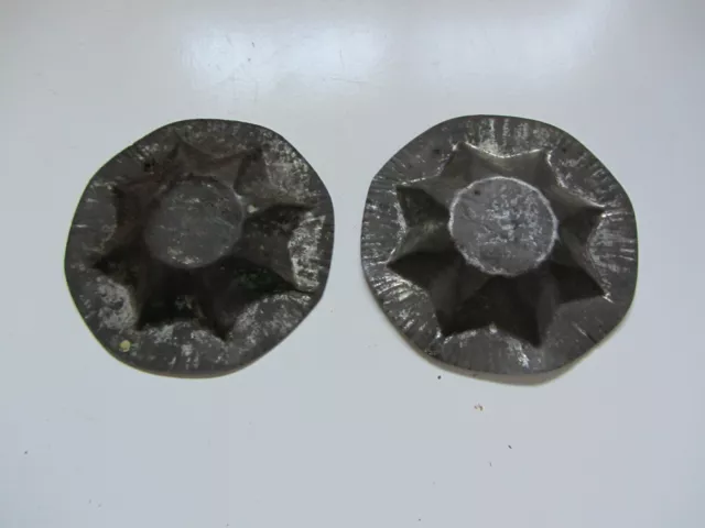 Lot of 2 Antique Primitive Tin STAR Molds