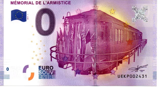 Billet Euro Souvenir - 0 Euro - Memorial De L'armistice 2017-1