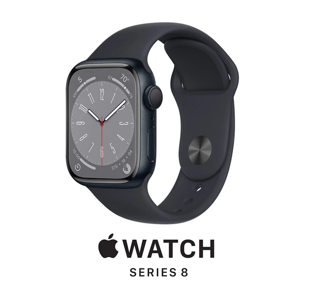 Apple Watch Series 8 GPS 45mm Midnight Aluminium Case with Midnight Sport Band