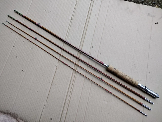 Canne à Pêche Ancienne En Bambou Refendu N°50 - Longueur 210 Cm, Occasion