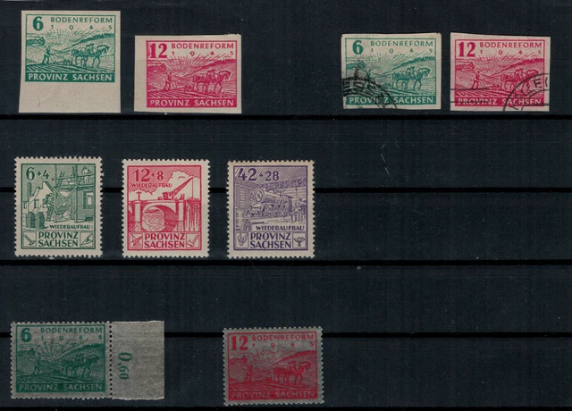 SBZ Provinz Sachsen, ex Mi. 85-91 ungestempelt, sow. Besatzungszone, Bodenreform