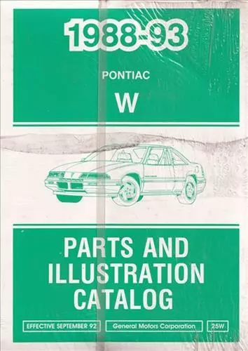 1988-1993 Pontiac Grand Prix Master Parts Book Illustrated Part Number Catalog