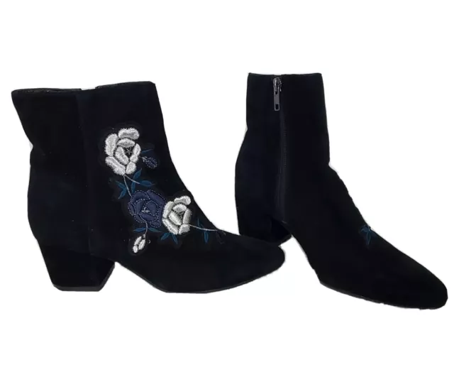 2017 STEVEN Steve Madden Brooker Black Ankle Boots Size 6M Embroidered Flowers 2017 STEVEN Steve Madden Brooker Black Ankle Boots Size 6M Embroidered Flowers