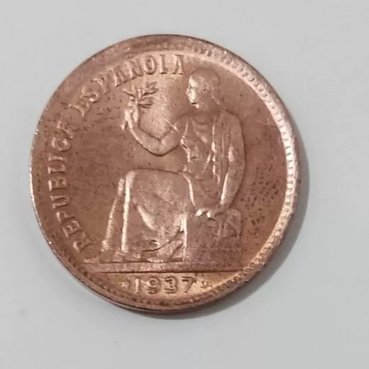 Currency of Spain, II Republic, 1937, 50 Cents, Copper