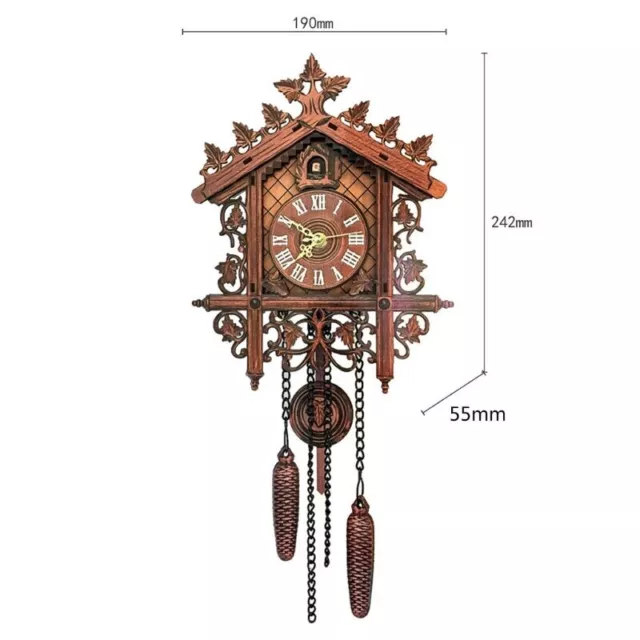 NEW Brown German Forest Cuckoo Clock Nordic Style Retro Wooden Cuckoo Wall Clock 2