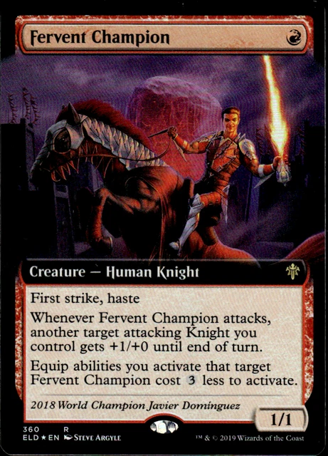 Fervent Champion 2x FOIL ELD MTG Throne of Eldraine Rare MINT red Fervent Champion 2x FOIL ELD MTG Throne of Eldraine Rare MINT red