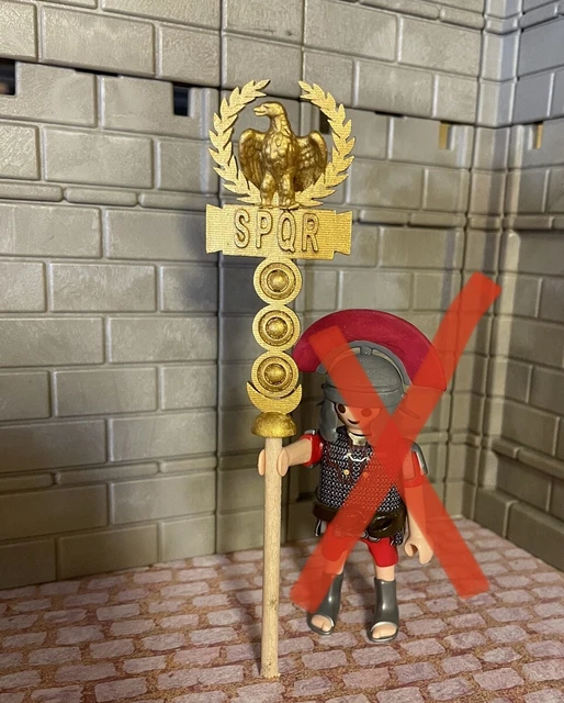 PLAYMOBIL ESTANDARTE ROMANO Custom 3D - Roman Banner - Bannière Romaine Römer Banner 254696069483