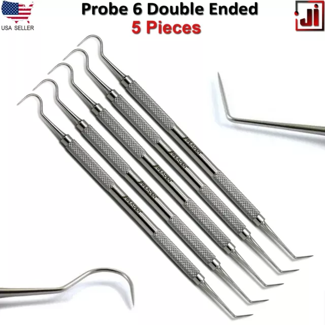 BEADEN® Dental Probe 6 Double End Tooth Diagnostic Examination Hygienist 5pcs