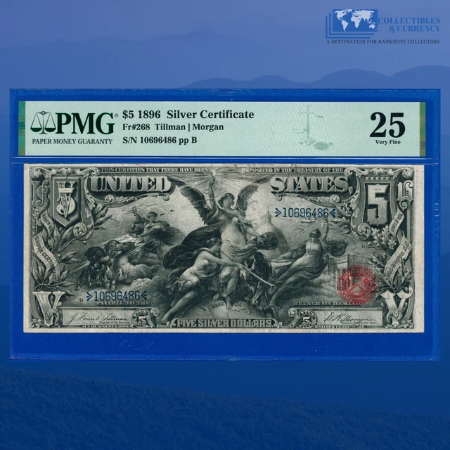 Fr.269 1896 $5 Five Dollars Silver Certificate "EDUCATIONAL NOTE", PMG 25 #96486