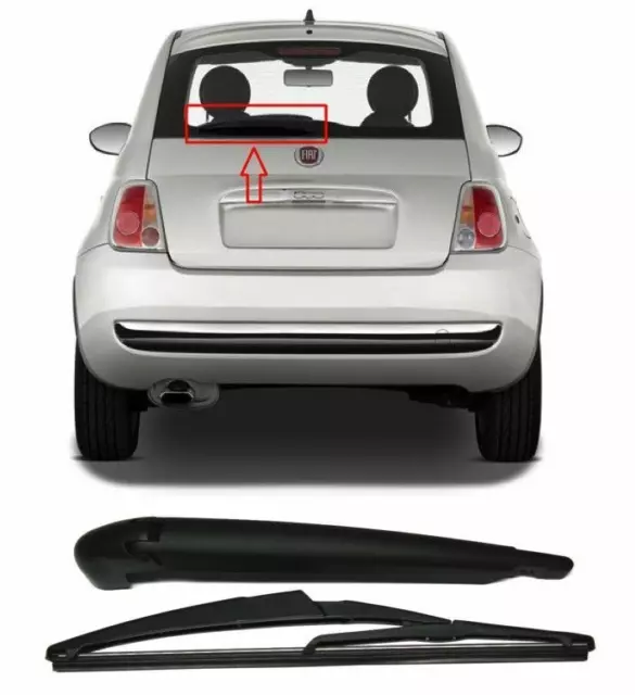 FOR Fiat 500 & 500 Abarth Rear Wiper Arm & Blade Brand New