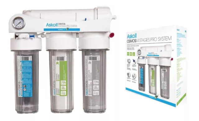 Askoll Osmosi 4 Stages Pro System 75GPD Impianto ad Osmosi a Bicchiere 4 Stadi