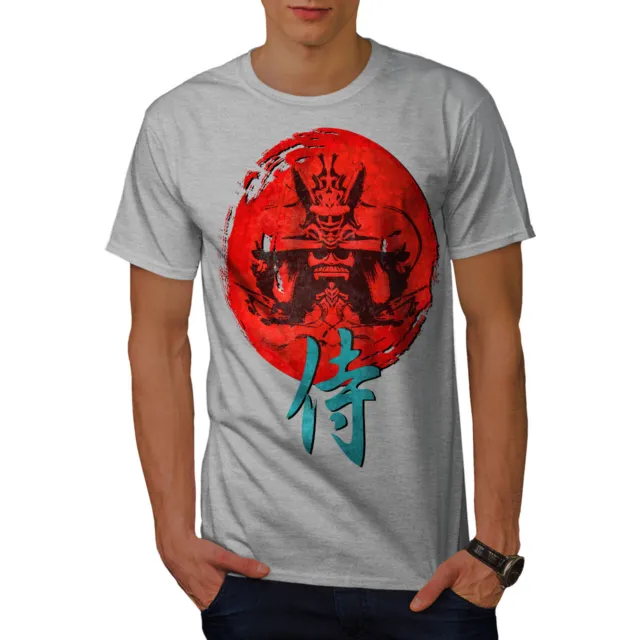 Wellcoda Japan Art Warrior Mens T-shirt, Asian Graphic Design Printed Tee