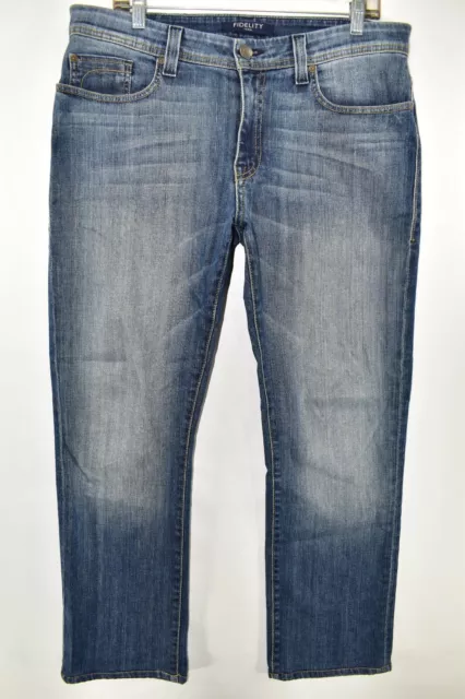 Fidelity Denim Jimmy Compton Blue Slim Straight Jeans Mens Size 34 Meas. 35x28.5