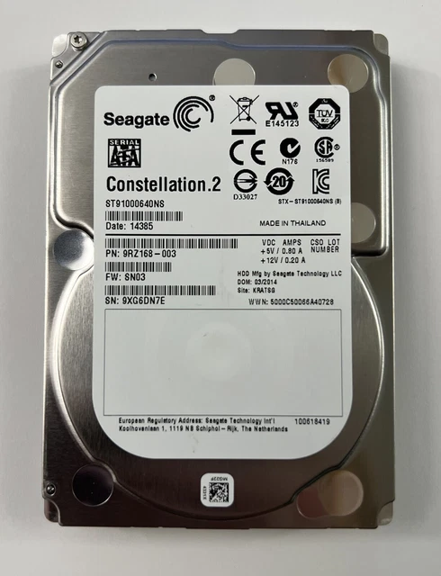 Dell Seagate 1TB 2.5 Zoll SATA HDD Festplatte 7200 Rpm 0WF12F
