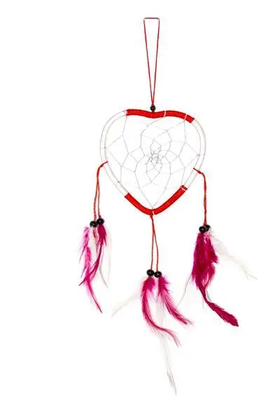 Ca 35cm x 11cm Herz Dreamcatcher Traumfänger Rot Weiß Pinke Federn Kinder Kids