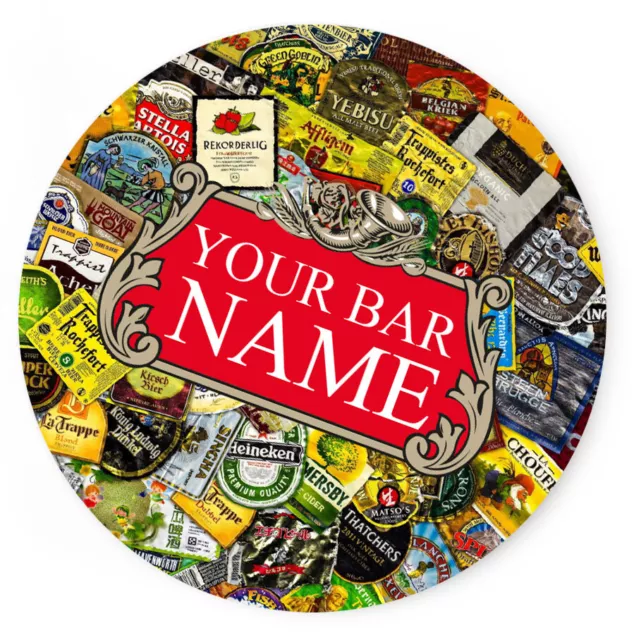 Personalisiert beliebiger Name Bar Untersetzer Bier Zuhause Pub Café Anlass Geschenkidee 23