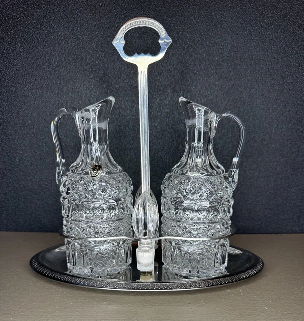 🥂 Plat à Hors-d'œuvre Mendiant - Cristal/Verre Et Inox - 5 Compartiments - Art De La Table - Occasion