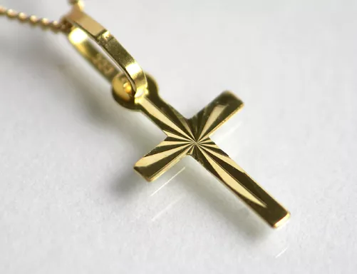 ECHT GOLD *** Sehr kleiner Kreuz Anhänger 18 mm