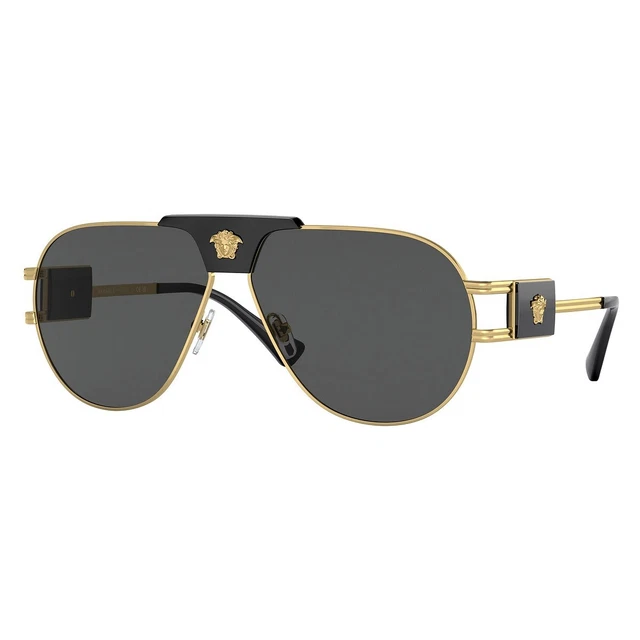 New Authentic VERSACE VE2252 100287 Gold/Dark Gray 63-12-145