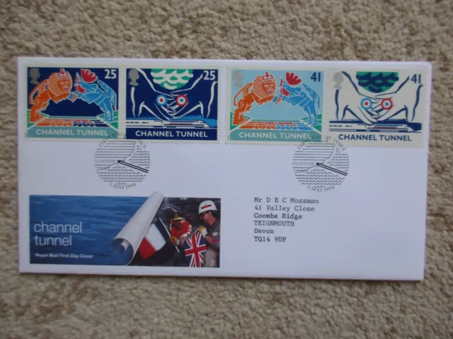 1994 Channel Tunnel Gpo First Day Cover, Folkestone Special H/S