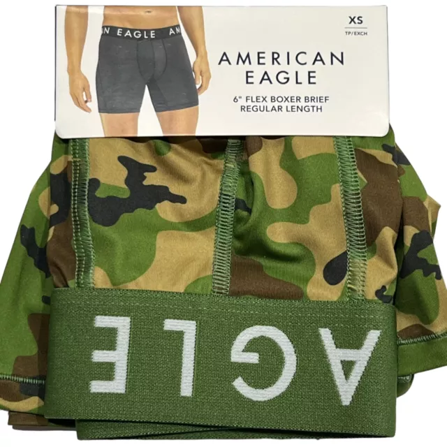 NWT AMERICAN EAGLE Flex 6" Boxer Brief Sz XS-M-L Green Camo #5