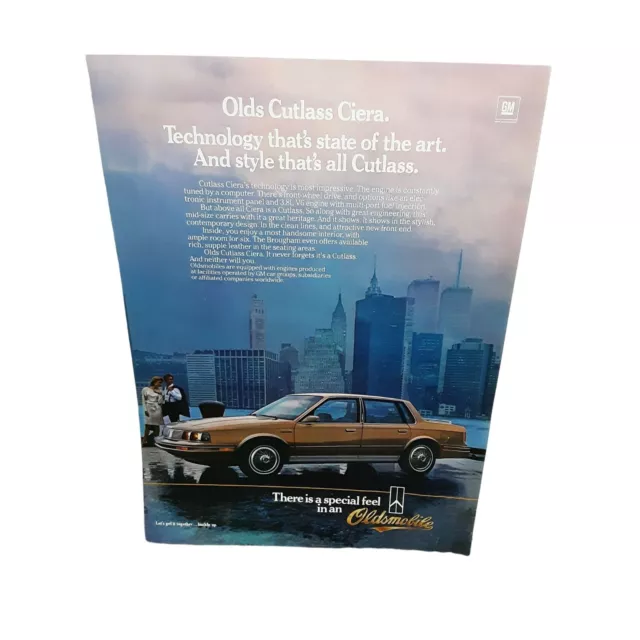 1985 Oldsmobile Cutlass Ciera Original Vintage Print Ad