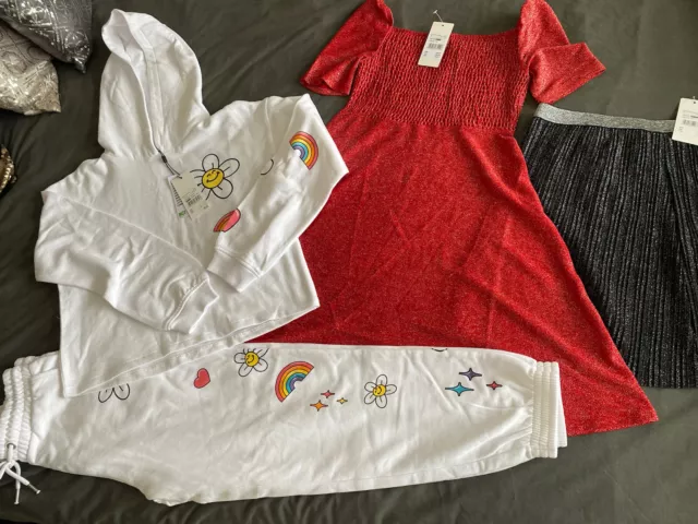 Clothes Bundle Girls Age 11-12 Years 146-152 Organic Tracksuit Dress Skirt BNWT