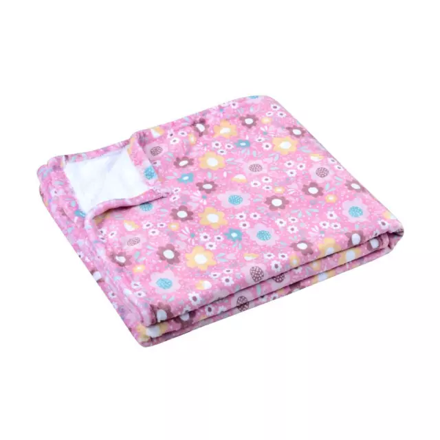 Plaid Léna imprimé petites fleurs, Rose, 130x160cm, 100% Polyester 2