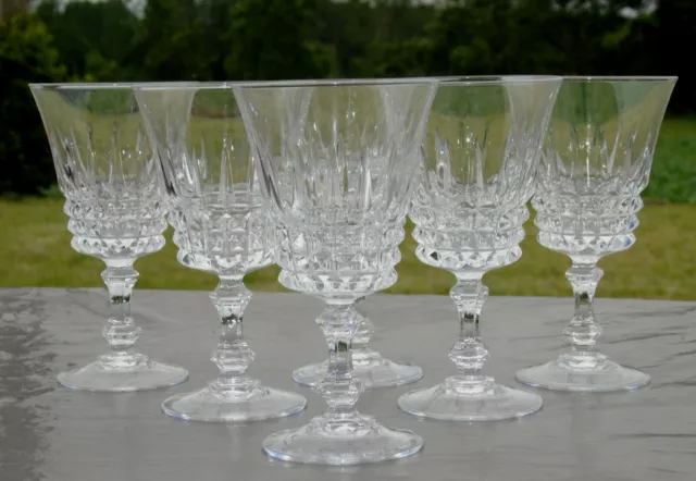 Service de 6 verres à vin blanc en cristal d'Arques, modèle Tuileries 2