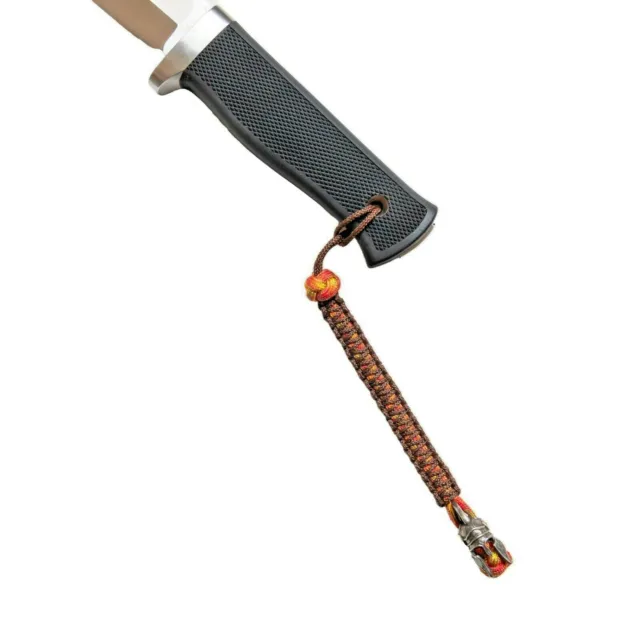 Warrior Head Metal Beads Paracord Knife Lanyard Strap String Handmade Sydney 2