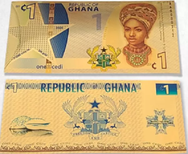 Ghana - 1 Cedi Aurum® 24k gold coin/note - Mint