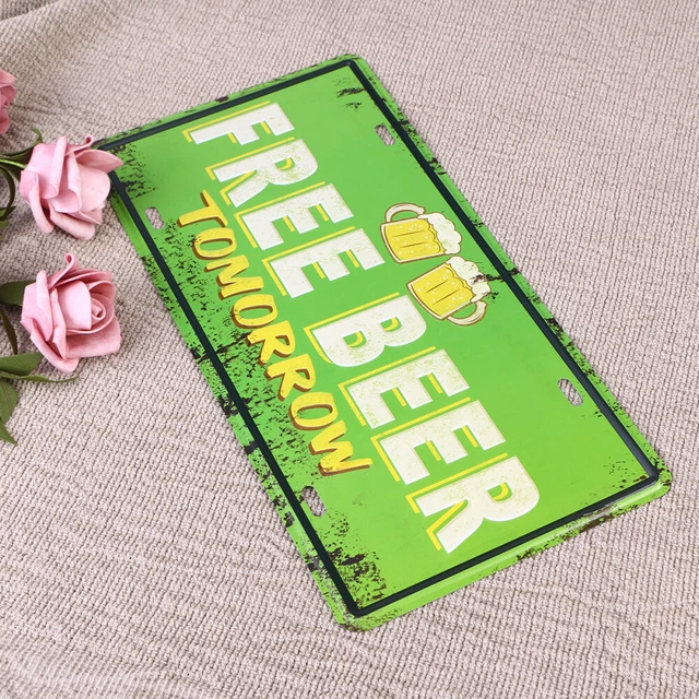 Kostenlose BIER Nummernschild Metallschild moderne Wandkunst Bar Decor