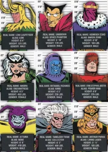 Avengers The Silver Age Classic Villains Chase Card Set CV1 - CV12