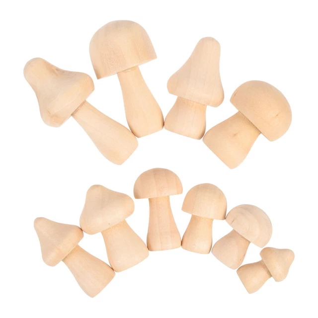 10 piezas juguetes de setas de madera sin pintar setas sin terminar niños artesanías