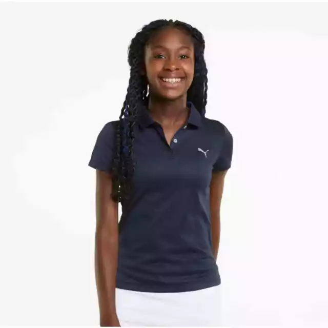 Puma Girl's Essential Golf Polo Navy Blazer Size Large Age 12-13 NWT