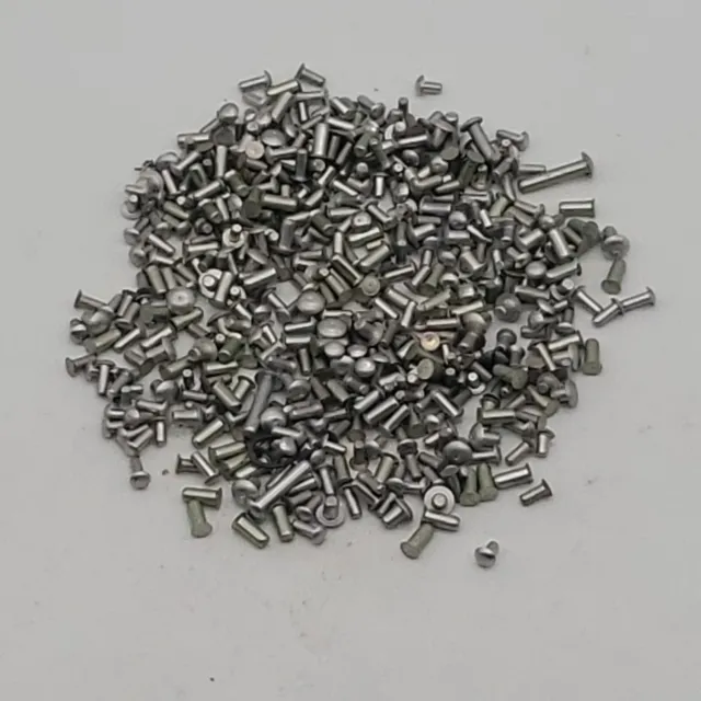 Assorted Round/Flat Head Solid Rivet Hardware Fasteners - Multiple Sizes