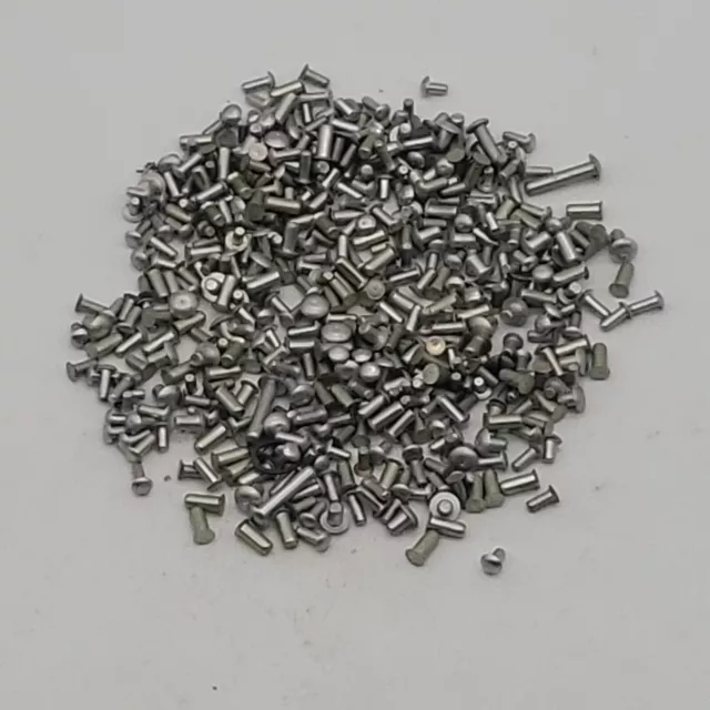 Assorted Round/Flat Head Solid Rivet Hardware Fasteners - Multiple Sizes