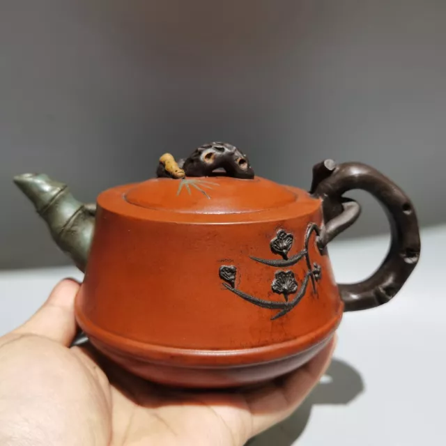 Vintage Chinese Yixing Purple Clay Teapot Zisha Handmade Ceramic Kungfu Tea Set